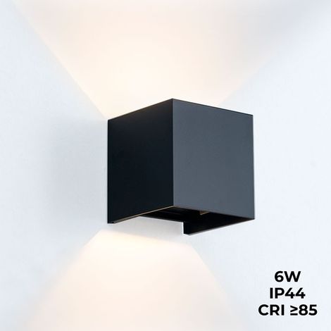Barcelona Led – Applique murale LED 6W angle d'ouverture réglable – Aluminium noir – Température de lumière 3000K – IP44 – 570 lumens