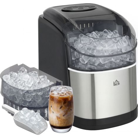 Machine à glace auto-nettoyante 9 cubes en 6 à 12 minutes, 24,2 x35,3 x 33 cm, PP et acier inoxydable, noir (1/5)