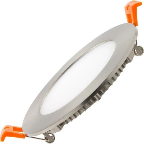 LED Einbaustrahler flach 6W Rund SuperSlim Ausschnitt Ø 110mm Silber 6000K Kaltweiß (1/4)