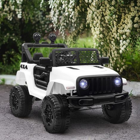 Voiture électrique Enfant Propulsion arrière 12 V 5 Km/h Max. télécommande Incluse Effets Lumineux sonores 100L x 65l x 72H cm Blanc