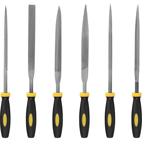 6-Piece Set of Files, Rasps, Needle Files, Diamond Repair Rasps for Wood/Metal/Workshop/Plastics