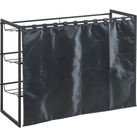 Estantería de diseño atemporal para salón/dormitorio zapatero 80 x 32 x 60 cm color negro 030011326 (1/5)