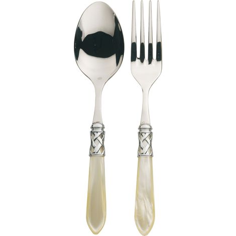 Lot de 2 Pièces Service de Table Acier/ABS Ivoire 30,5 x 14 x 3 cm