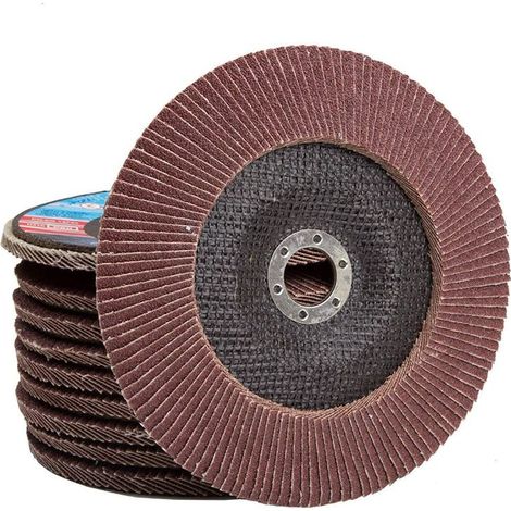 Pack of 10 flap discs Ø 125 mm Brown grain Abrasive disc for angle grinder (1/5)