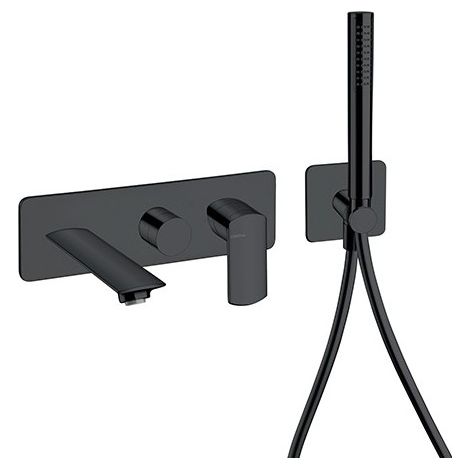 Facade Bain Douche Mural Profilo Encastre 3 Sorties Black Mat - CRISTINA ONDYNA PF10313 (1/2)