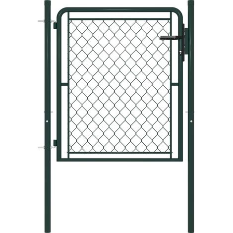 Vidaxl – Porte de jardin en acier 100x75 cm – Résistante à la rouille – Soudée pour rigidité – Avec serrure et poignées incluses