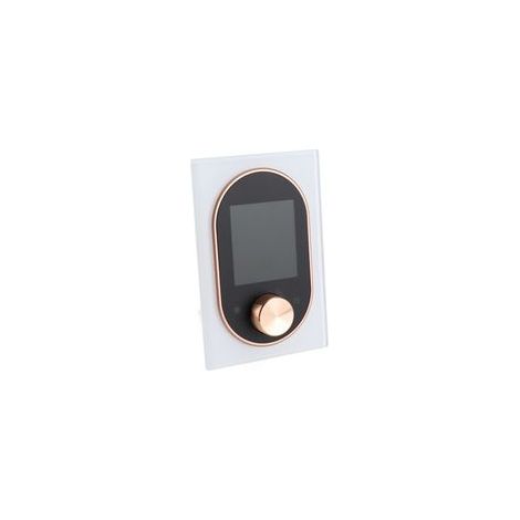 Termostato inteligente para calefacción eléctrica doméstica con pantalla táctil digital y mando ajustable, programación manual semanal de 5+1+1 días, modo vacaciones automático.
