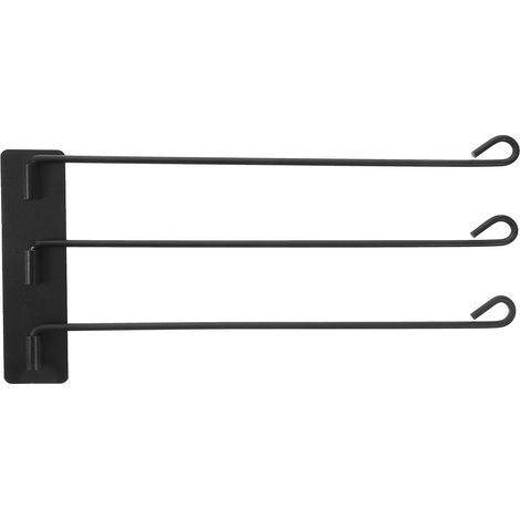 Rotating black stainless steel towel rack, no drilling required, sturdy and robust storage rack for bathroom and kitchen (1/5)
