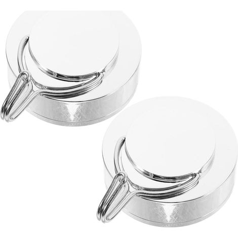 Crochets Muraux en Métal Argenté 2pcs Ventouse Forte sans Perçage, Faciles à Utiliser et Adaptés pour Rangement Salle de Bain et Accessoires Bain (1/5)