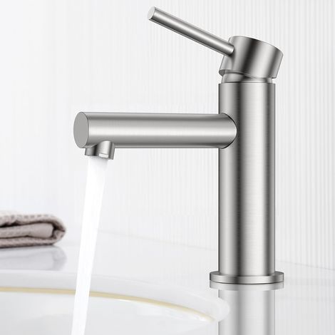 CECIPA Badarmatur mit 90 mm Auslaufhöhe, verstellbare Waschtischarmatur für Warm- und Kaltwasser (1/5)