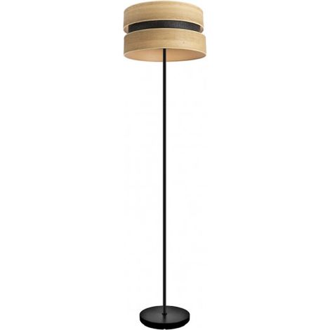 Fuß Salon Colet 1xe27 Schwarz/Helles Holz 160x40x40 cm