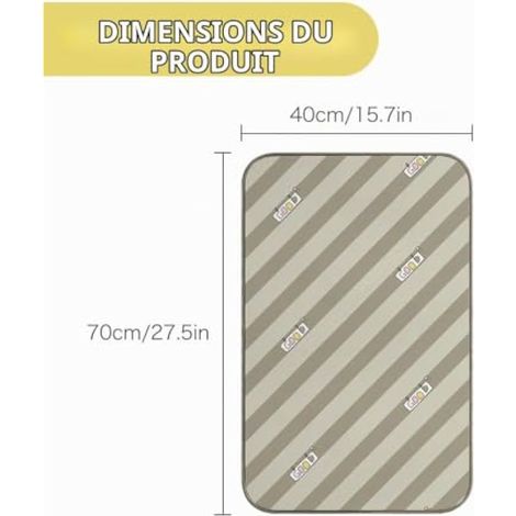 Tapis de Repassage sur Table, 70 x 40 cm, Tapis de Repassage, Nappe de Repassage Portable Antidérapant et Résistant à la Chaleur avec Protection Contre la Vapeur & Adapté aux Tables (Vert) (1/4)