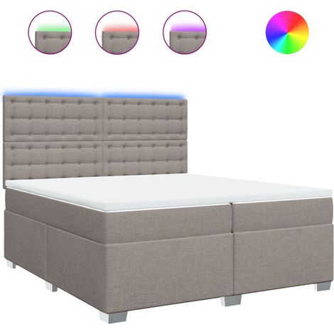 Maison Exclusive - Giroletto a Molle con Materasso Tortora 200x200 cm in Tessuto (1/5)