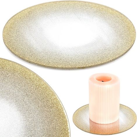 Support en verre doré pour compositions de bougies décoratives Bougeoirs (1/5)