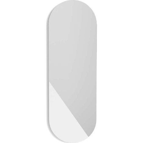 Espejo de pared asimétrico modelo 756 acabado blanco, Altura 90cm. Ancho 30cm. Fondo 2cm. (1/3)