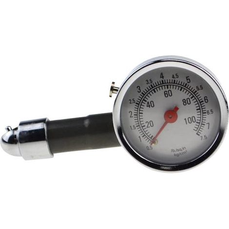 Manómetro de presión de neumáticos，manómetro de presión de aire，7,5 bar，instrumento de medición，manómetro de presión de neumáticos，0-100 psi (1/5)