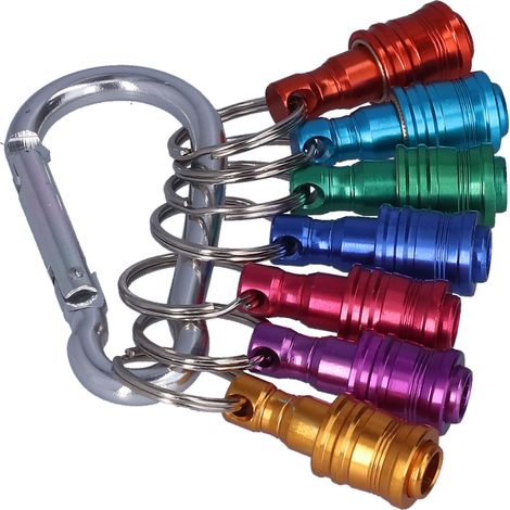 7-teiliges Schlüsselanhänger-Verlängerungsset mit Schnellwechsel-Schraubendreherbithalter-Adapter (1/4-Zoll-Sechskantschaft, farbig) (1/5)