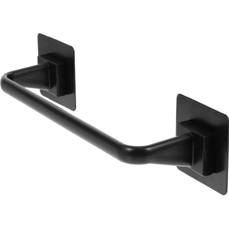 Porte-serviettes mural autocollant d 30 cm (12 pouces), sans vis, noir (1/5)