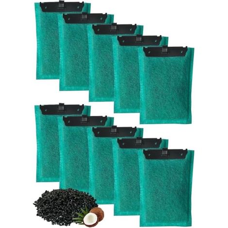10 pezzi di lana filtrante per acquario - Adatti per filtri ReptoFilter di medie dimensioni - Contengono carbone attivo e zeolite (1/5)