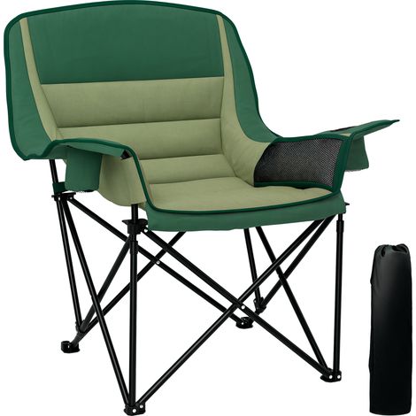 Chaise camping rembourrée avec porte-gobelet, cadre, finition soignée (1/5)
