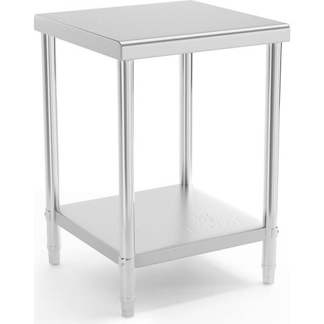 Table de travail - Royal Catering - Capacité : 150 kg - Plan de travail : 60 x 60 cm - Inox (1/6)