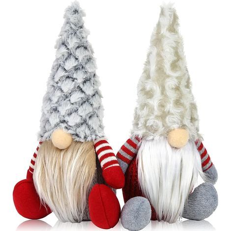 muñecos de peluche de gnomos navideños, adorables muñecos de gnomos de Papá Noel sentados, figuras de elfos gnomos navideños para la decoración de la chimenea en fiestas navideñas (25 cm x 16 cm) (1/5)