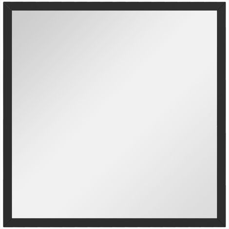 Décoration murale carrée 50 cm miroir à cadre noir en MDF Verre (1/5)