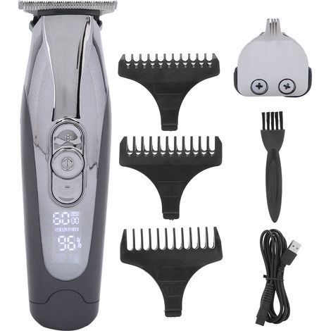 Tondeuse à cheveux électrique homme 2-en-1 rechargeable USB, tondeuse coupe-cheveux avec écran LCD, machine de rasage et coupe de précision (1/5)