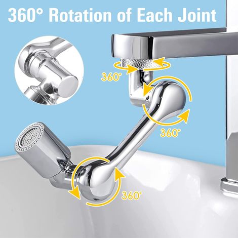 1080° schwenkbarer Auszieh-Wasserhahn, Multifunktionsarmatur mit einstellbarem Durchfluss, schwenkbarer Auszieh-Wasserhahn mit 2-stufigem Luftsprudler (1/5)