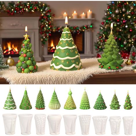 Moule En Silicone - Forme Arbre De Noël Pour Bougies Et Décorations En Plâtre - 7,4 x 10,2 cm - 1 Pièce (1/3)