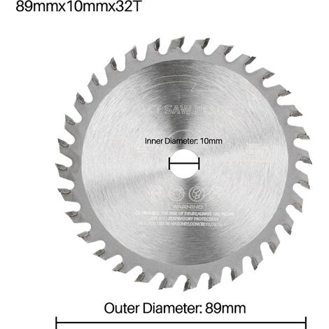 32T lame de scie au carbure de tungstène 89 mm lame de scie circulaire pour disque à tronçonner le bois TCT angle du disque MNS (1/4)