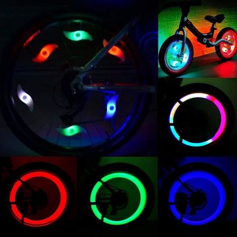 Lumières de roues de vélo,Éclairage de roue rechargeable,Lampe de rayon,Roue Lumières,Bicyclette Roue LED,Rayon de vélo (1/4)