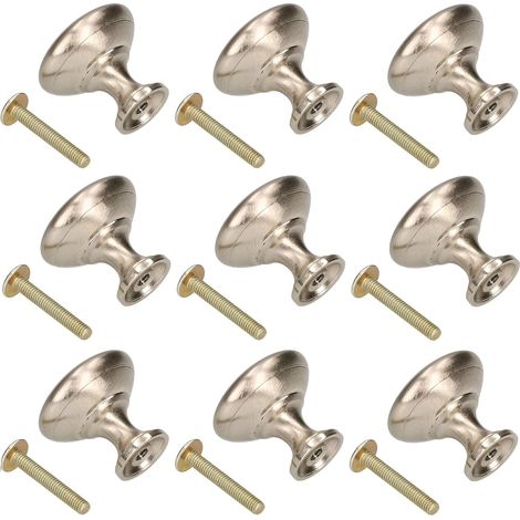 KOTARBAU Lot de 10 poignées de meuble Bouton De Meuble Argent Poignée En Métal Champignon Elégant Rond Pour Le Tiroir Commode Meubles Nécessaires Dans Votre Maison (1/5)