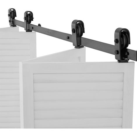 Kit de Rails pour Porte Coulissante Double Battant, 76", Montage Supérieur, Coulissement Fluide et Silencieux, Robustesse Accrue, Installation Facile, Compatible avec 4 Portes de Placard de 18" (Non I (1/5)