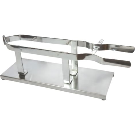 Support à jambon en acier inoxydable/bois - Longueur 50 x Profondeur 18 x Hauteur 2.5 cm (1/3)