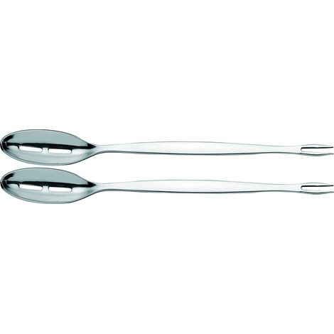 Abert set 2 cucchiaio forchetta antipasto acciaio inox con fori
