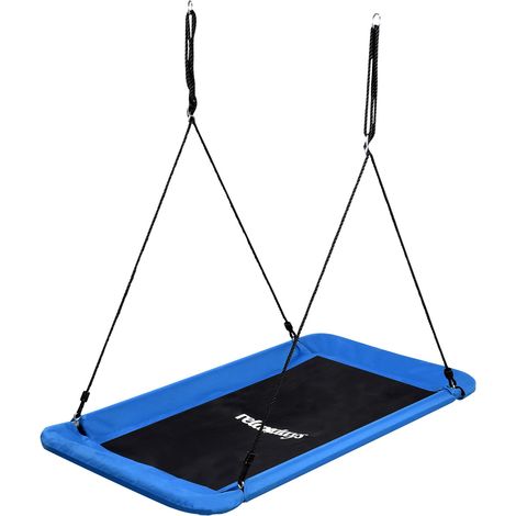 Relaxdays Altalena a nido rettangolare, bambini/adulti, portata 150 kg, per più bimbi, esterno (1/5)