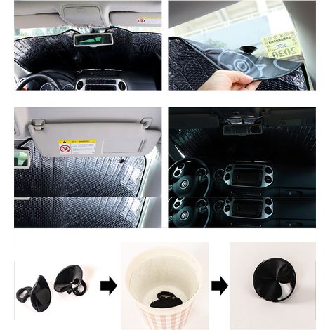 Große, katzenförmige Auto-Windschutzscheiben-Sonnenblende mit UV-Schutz, Wärmereflexion und Verschleißfestigkeit. (1/4)