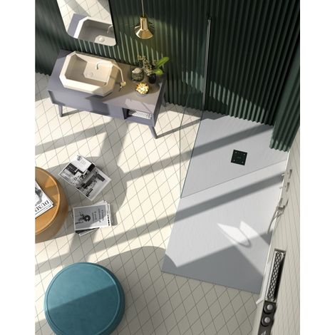 Receveur BASALTO Ciment 140x90cm (1/5)