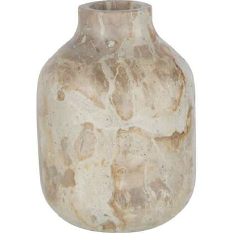 Vase Bouteille Déco "Marbre" 15cm Beige (1/2)