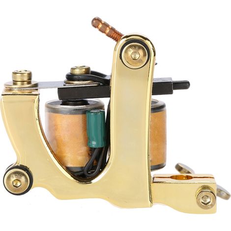Machine à tatouer professionnelle 10 bobines, pistolet artisanal doré pour liner et shader, enroulements de précision (1/5)