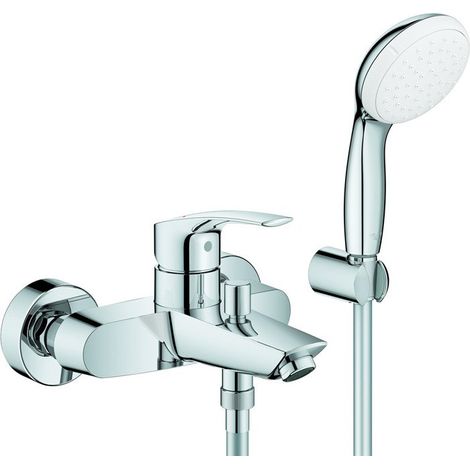 Support de baignoire EH-Wannenbatt. Eurosmart 333023 Montage mural avec ensemble de douche chromé (1/6)