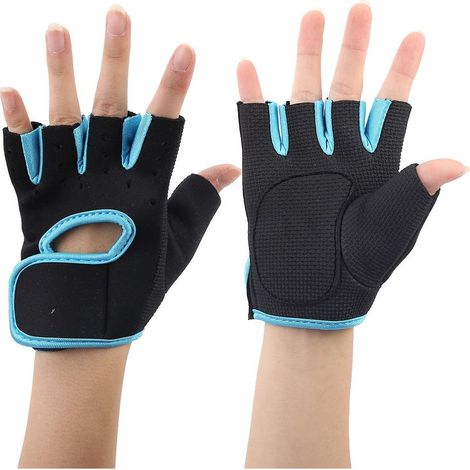 Gants d'entraînement mi-doigts unisexes pour musculation, gym et tractions - Protecteur de mains taille L (1/5)