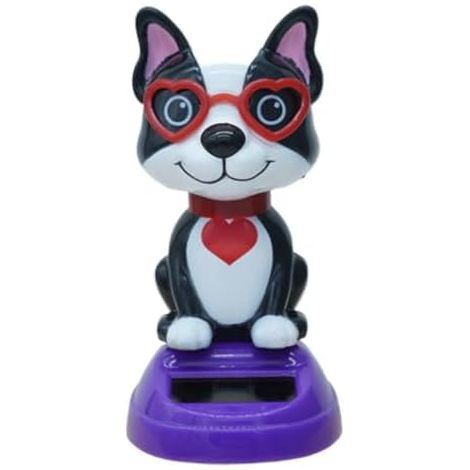 Jouets solaires dansants Ornement décoratif animal pour tableau de bord Figurine décorative pour tableau de bord de voiture, décoration de table pour la Saint-Valentin (voiture, maison), figurine de (1/5)