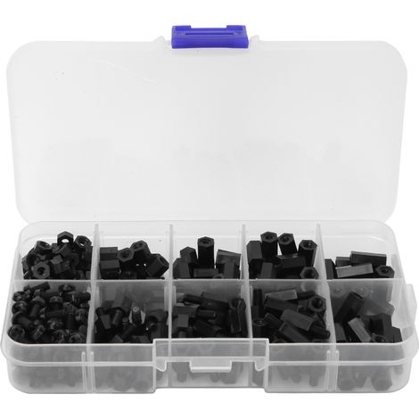 300 vis à entretoise en nylon FM M3 pour usages multiples (noir)