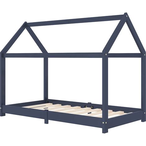 vidaXL Estructura de cama infantil madera maciza pino gris 80x160 cm (1/2)