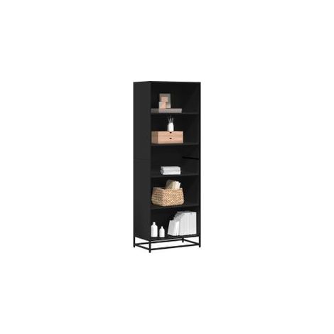 Bibliothèque noir 60x35x170,5 bois d'ingénierie (1/5)