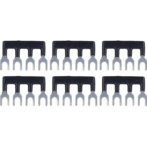 Packung mit 20 schwarzen Gabelklemmen aus rotem Kupfer für die TB 15A 400V TB 1504 Serie (1/5)
