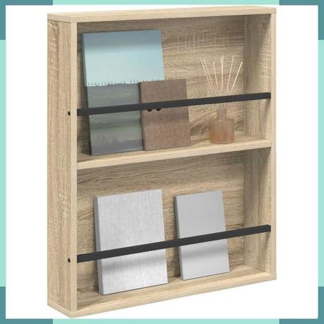 890830 étagère à magazines avec étagère Chêne Sonoma 60 x 12 x 70 cm (1/5)