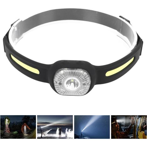 Adjustable silicone headlamp, USB charging, COB motion-sensing light for outdoor running, fishing,